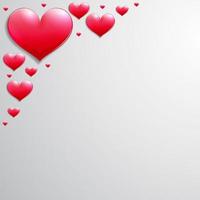 valentijnsdag dag kaart met glanzend harten in de hoek vector