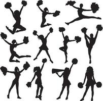 cheerleader vrouw sport silhouet vector