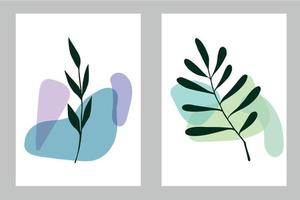 abstract achtergrond met planten en hand- getrokken vormen. hand- getrokken botanisch elementen. vector kunst