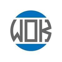 wok brief logo ontwerp Aan wit achtergrond. wok creatief initialen cirkel logo concept. wok brief ontwerp. vector