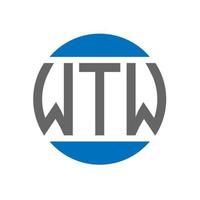 wtw brief logo ontwerp Aan wit achtergrond. wtw creatief initialen cirkel logo concept. wtw brief ontwerp. vector