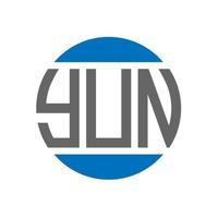 yun brief logo ontwerp Aan wit achtergrond. yun creatief initialen cirkel logo concept. yun brief ontwerp. vector