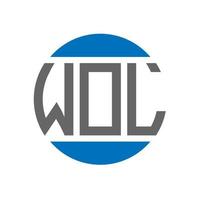 wol brief logo ontwerp Aan wit achtergrond. wol creatief initialen cirkel logo concept. wol brief ontwerp. vector