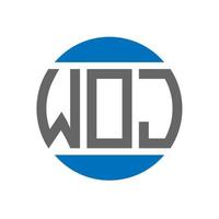 woj brief logo ontwerp Aan wit achtergrond. woj creatief initialen cirkel logo concept. woj brief ontwerp. vector