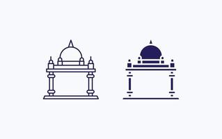 tempel architectuur illustratie icoon vector