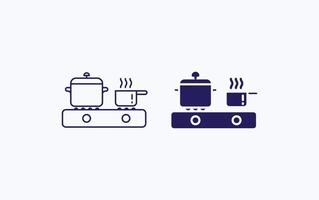 gas- fornuis en kookplaat illustratie icoon vector