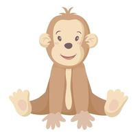 vector geïsoleerd illustratie Aan wit achtergrond. kinderen afbeelding van een schattig baby aap of chimpansee. tekenfilm karakter voor kinderen boeken of behang.