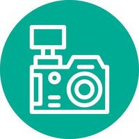 dslr camera plat pictogram vector