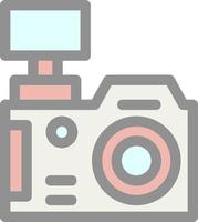 dslr camera plat pictogram vector