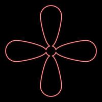 neon bloemblad kruis kruis monogram religieus kruis rood kleur vector illustratie beeld vlak stijl
