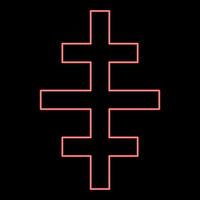 neon kruis pauselijke Romeins kerk rood kleur vector illustratie beeld vlak stijl
