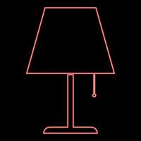 neon tafel lamp nacht lamp klassiek lamp rood kleur vector illustratie beeld vlak stijl