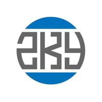 zky brief logo ontwerp Aan wit achtergrond. zky creatief initialen cirkel logo concept. zky brief ontwerp. vector