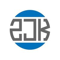 zjk brief logo ontwerp Aan wit achtergrond. zjk creatief initialen cirkel logo concept. zjk brief ontwerp. vector