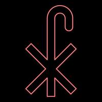 neon kruis monogram X symbool heilige voorganger teken religieus kruis rood kleur vector illustratie beeld vlak stijl
