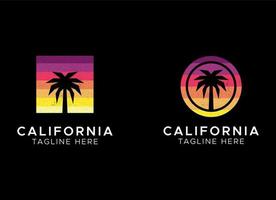 Californië strand logo ontwerp sjabloon. vector