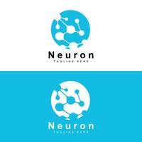 neuron logo ontwerp vector zenuw cel illustratie moleculair dna Gezondheid merk