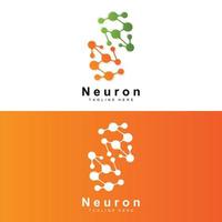 neuron logo ontwerp vector zenuw cel illustratie moleculair dna Gezondheid merk