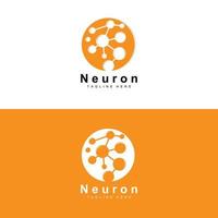 neuron logo ontwerp vector zenuw cel illustratie moleculair dna Gezondheid merk