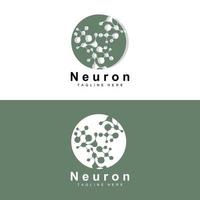 neuron logo ontwerp vector zenuw cel illustratie moleculair dna Gezondheid merk