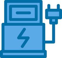 elektrische auto station plat pictogram vector