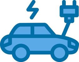 elektrische auto platte pictogram vector