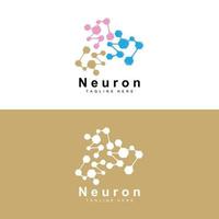 neuron logo ontwerp vector zenuw cel illustratie moleculair dna Gezondheid merk