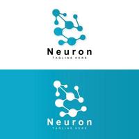 neuron logo ontwerp vector zenuw cel illustratie moleculair dna Gezondheid merk