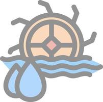 watermolen plat pictogram vector