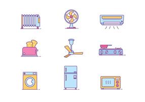 Huishoudelijke Objecten Icon Pack vector