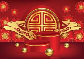 Chinese nieuw jaar konijn jaar vector