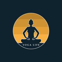 yoga logo en vector met leuze sjabloon