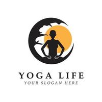 yoga logo en vector met leuze sjabloon