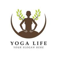 yoga logo en vector met leuze sjabloon