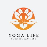 yoga logo en vector met leuze sjabloon