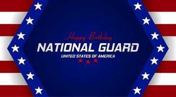 gelukkig verjaardag nationaal bewaker Verenigde staten thema belettering. vector illustratie. geschikt voor poster, spandoeken, achtergrond en groet kaart.