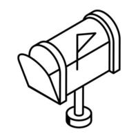 een brievenbus sleuf lijn icoon downloaden vector