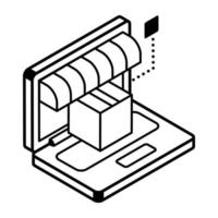 een isometrische icoon van levering pakket vector