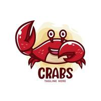 rood krab logo vector ontwerp