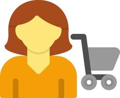 vrouw boodschappen doen vector icoon ontwerp