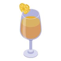 oranje plak cocktail icoon, isometrische stijl vector