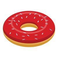 donut icoon, isometrische stijl vector