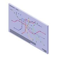 metro kaart icoon, isometrische stijl vector