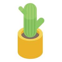 cactus fabriek pot icoon, isometrische stijl vector