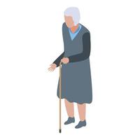 alzheimer ziekte vrouw icoon, isometrische stijl vector