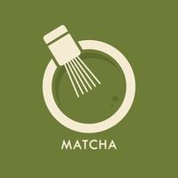 matcha kop logo vector. groen thee vector. behang. vrij ruimte voor tekst. symbool. vector