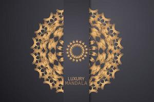 uitnodiging kaart Sjablonen met goud gevormde en Kristallen kleur luxe mandala achtergrond met gouden zijnbesk patroon Arabisch Islamitisch oosten- stijl. Ramadan stijl decoratief mandala, folder banier vector