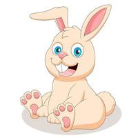 schattig weinig konijn tekenfilm zitten. vector illustratie