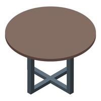vouwen ronde tafel icoon, isometrische stijl vector