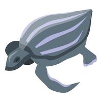 zwart schildpad icoon, isometrische stijl vector